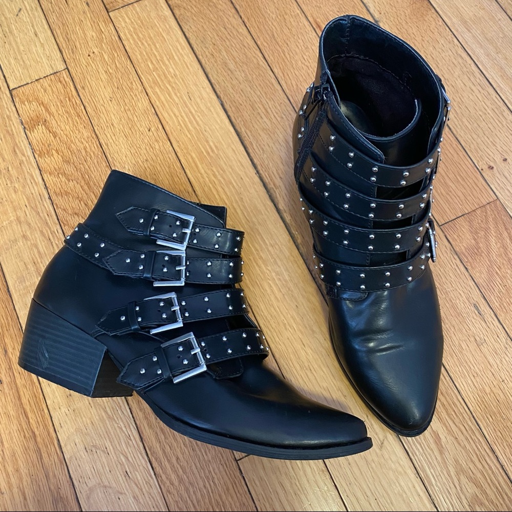 Forever 21 Booties with buckles and studs